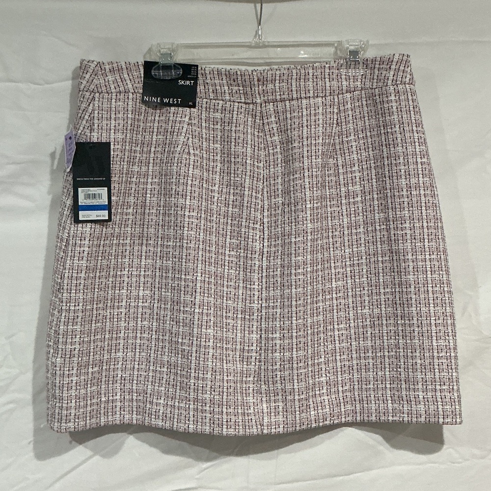 Nine West Pink and White Tweed Mini Skirt